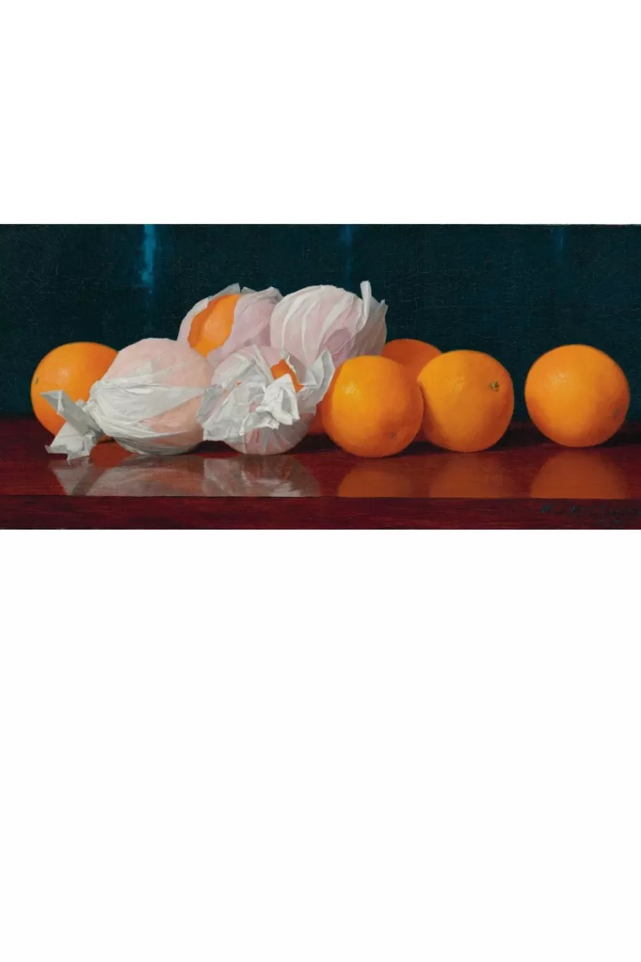 Women Lazybones Art Print Wrapped Oranges