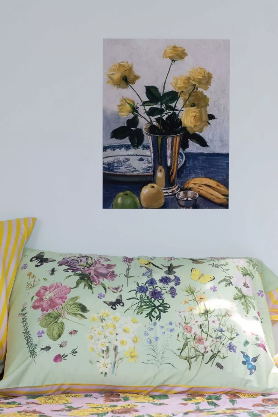 Women Lazybones Art Print Yellow Roses