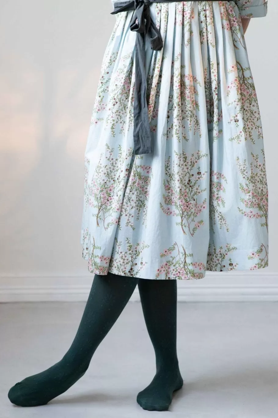 Women Lazybones Fleur Teal Cotton Tights
