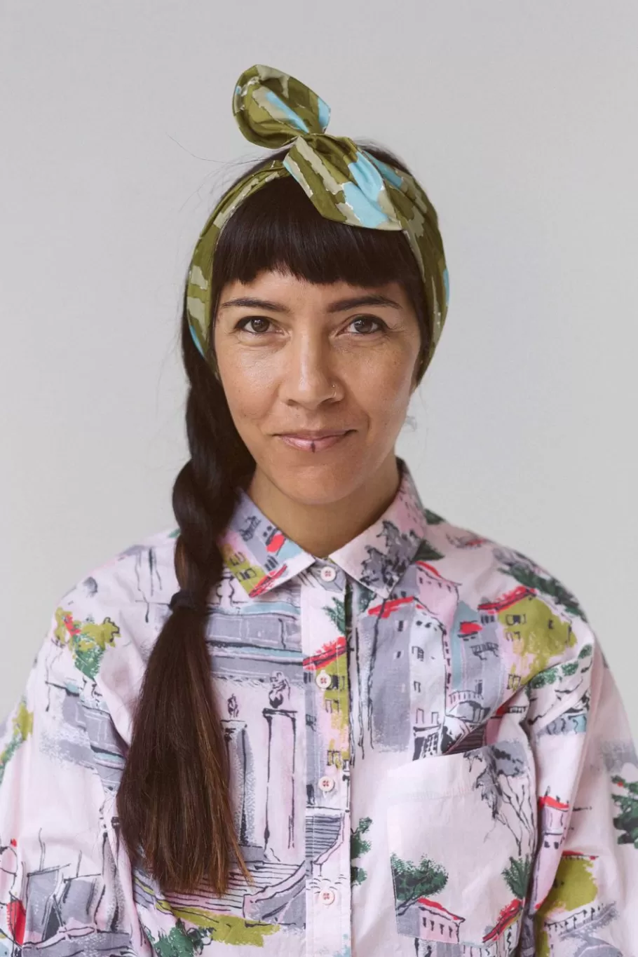 Women Lazybones Hair Wrap Wide Watercolour