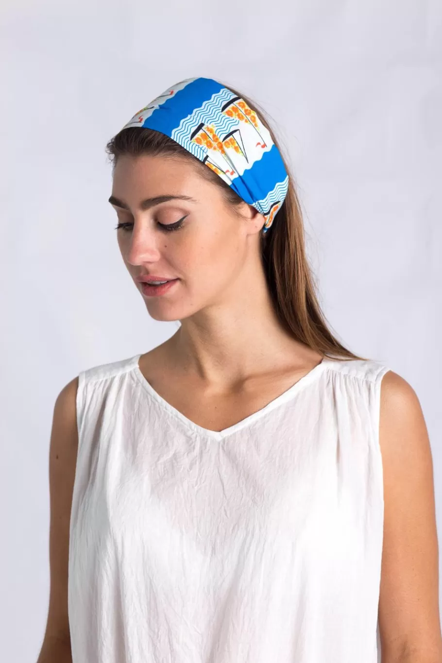 Women Lazybones Head Scarf In Seaside *Organic Cotton