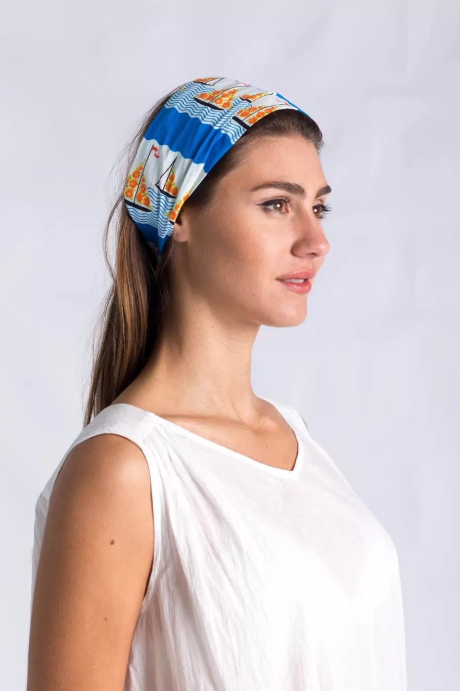 Women Lazybones Head Scarf In Seaside *Organic Cotton