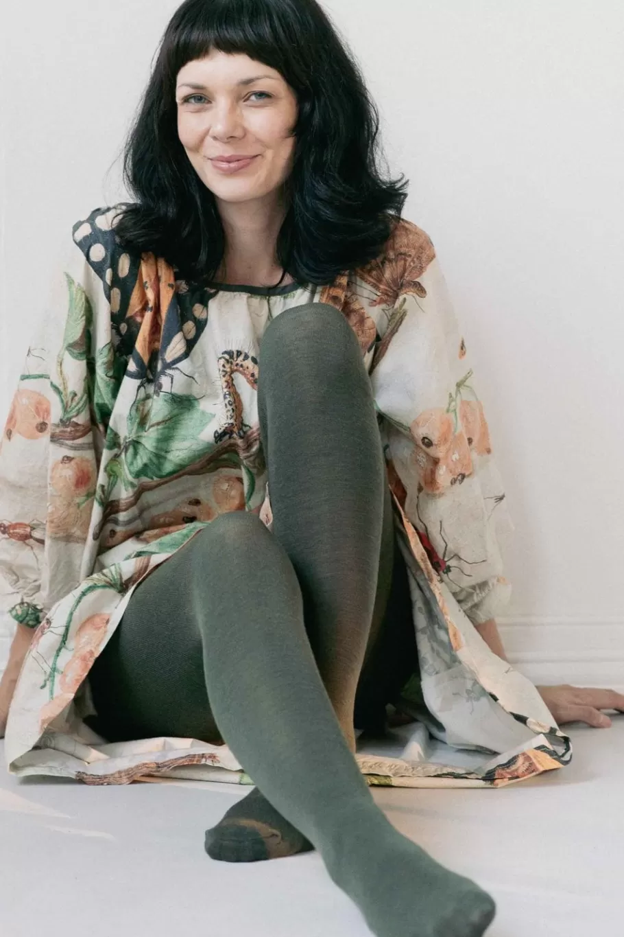 Women Lazybones Luxe Green Wool Tights