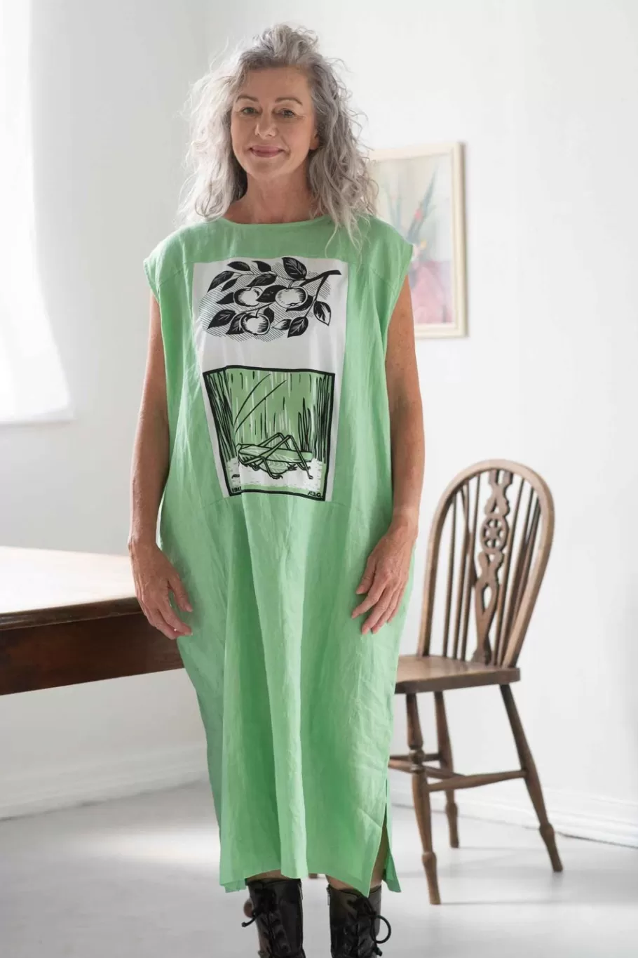 Women Lazybones Polly Dress Greengage