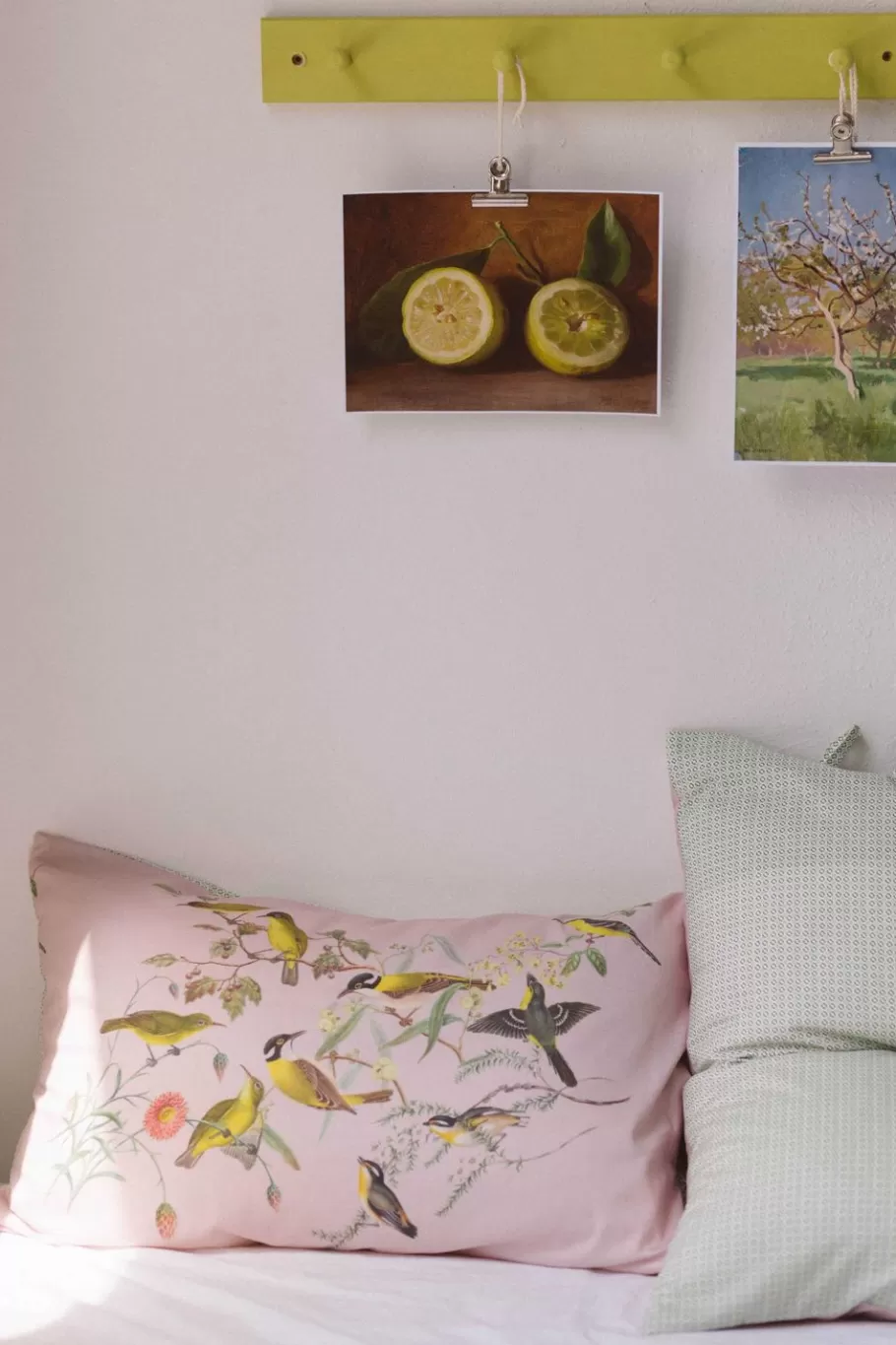 Women Lazybones Yellow Birds Pillowcase Set *Organic Cotton